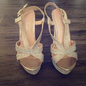 Sparkly wedge heels